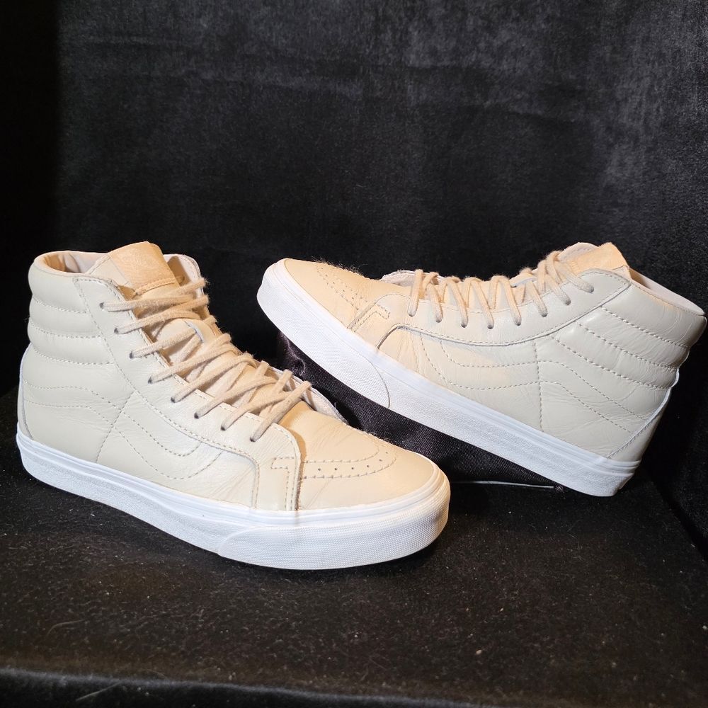 Vans Cream Leather Womens 8.5